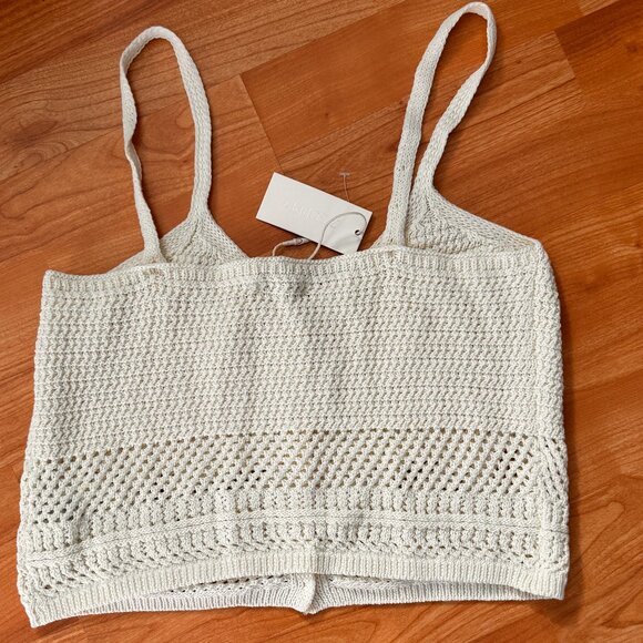 NWT Z Supply Tay Crochet Tank Cropped Ivory Top Beach Vacation Medium - Picture 9 of 9